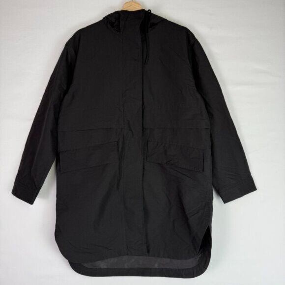 Everlane The Renew Anorak High Low Hem Water Repellant Jacket Black S - Picture 2 of 11